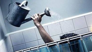 Contrastdouche voordat soda wordt gebruikt