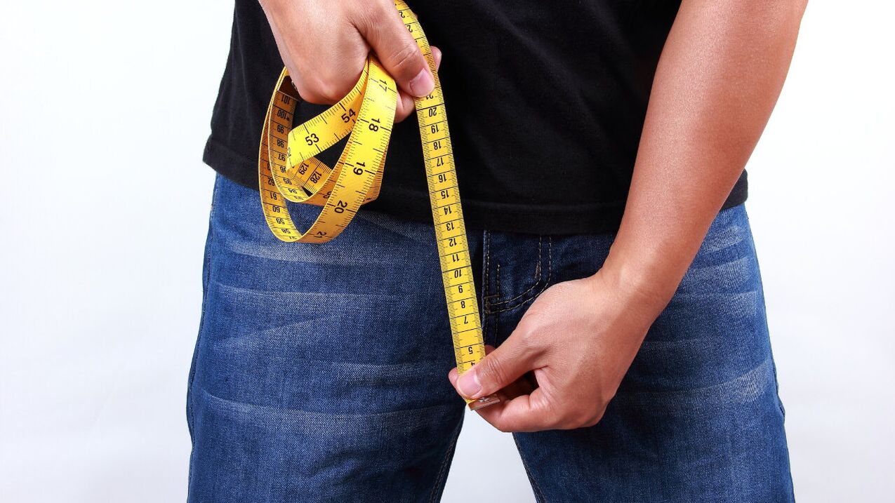 man die de penis meet vóór de uitbreiding